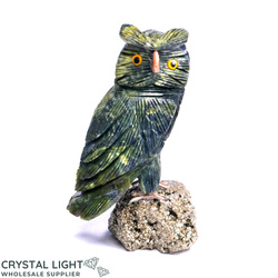 Decorative Sculptures: Serpentine Owl Sculpture