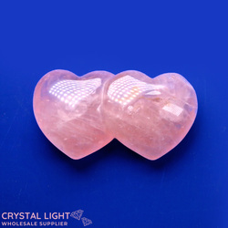 Hearts: Rose Quartz Double Heart (A-Grade)