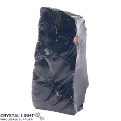 Rough Cut Bases: Black Obsidian Cut Base