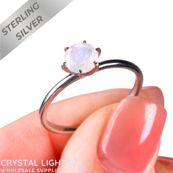 Sterling Silver Rings: Rainbow Moonstone Ring