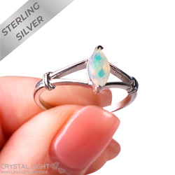 Sterling Silver Rings: Ethiopian Opal Marquise Ring