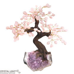 Large/Extra Large Trees: Rose Quartz Druse Tree (Single)