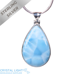 Sterling Silver Pendants: Larimar Drop Pendant