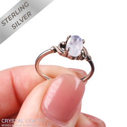 Sterling Silver Rings: Rainbow Moonstone Filigree Ring