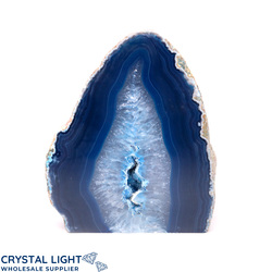 Agate Geodes: Blue Agate Cut Base Geode