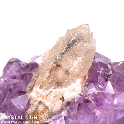 Single Druse Pieces: Amethyst Druse with Calcite