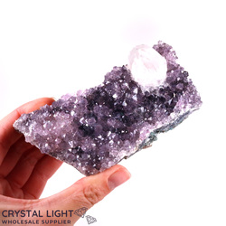 Single Druse Pieces: Amethyst Druse with Calcite