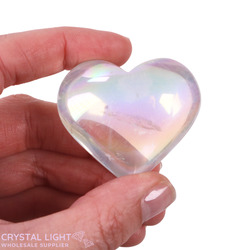 Hearts: Rainbow Aura Quartz Heart (Single)