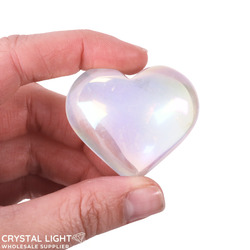 Hearts: Rainbow Aura Quartz Heart (Single)