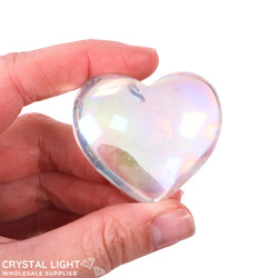 Hearts: Rainbow Aura Quartz Heart (Single)