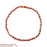 Amber Teething Necklace - Round Cognac