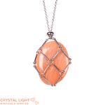 Peach Moonstone Basket Necklace