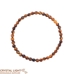 4mm Round Bead Bracelets: Tigers Eye Bracelet 4mm