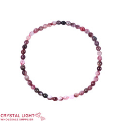 4mm Round Bead Bracelets: Pink Tourmaline Bracelet 4mm