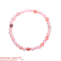 6mm Round Bead Bracelets: Red Hematoid Quartz Bracelet 6mm