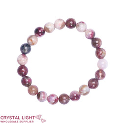 8mm Round Bead Bracelets: Pink Tourmaline Bracelet 8mm