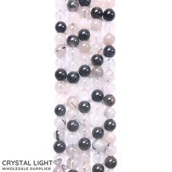 6mm Bead: Tourmalated Quartz Bead 8mm