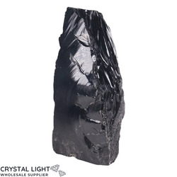 Rough Cut Bases: Black Obsidian Cut Base