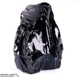 Rough Cut Bases: Black Obsidian Cut Base