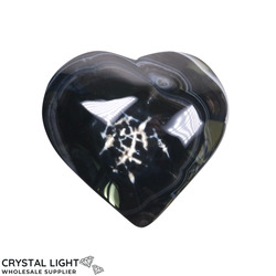 Hearts: Black Agate Stripe Heart