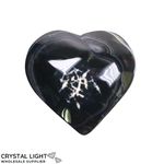 Black Agate Stripe Heart