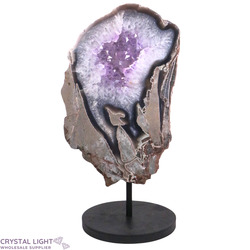 Display Pieces on Stand: Amethyst Druse Slice on Stand