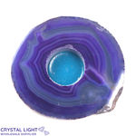 Purple Agate Flat Candle Holder