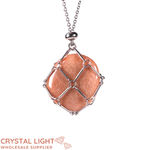 Peach Moonstone Basket Necklace