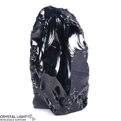 Rough Cut Bases: Black Obsidian Cut Base
