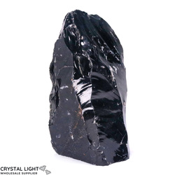 Rough Cut Bases: Black Obsidian Cut Base