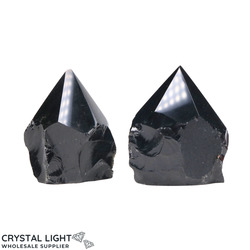 Polished Point Lots: Black Obsidian Cut Base Point Lot