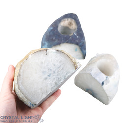 Auctions: Mixed Agate Candle Holder Lot (AUCTION)