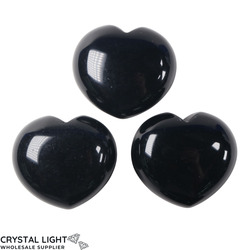 Hearts: Black Obsidian Puff Heart
