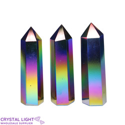 Polished Points By Quantity: Titanium Aura Obsidian Point