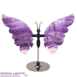 Display Pieces on Stand: Rainbow Fluorite Butterfly on Stand