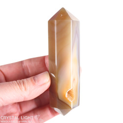 Double Terminated Polished Points: Agate Druse DT Point