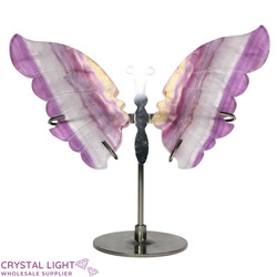 Display Pieces on Stand: Rainbow Fluorite Butterfly on Stand