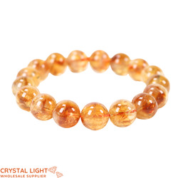 12mm Round Bead Bracelets: Citrine Bracelet 12mm (AAA-Grade)