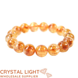 12mm Round Bead Bracelets: Citrine Bracelet 12mm (AAA-Grade)