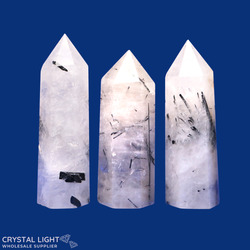 Polished Points By Quantity: Tourmalated Quartz Polished Point
