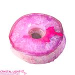 Pink Agate Flat Candle Holder