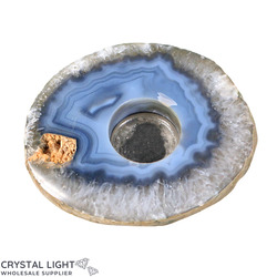 Candle Holders: Agate Flat Candle Holder