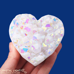 Hearts: Rainbow Aura Druse Heart