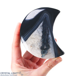 Other Shapes: Black Agate Druse Moon