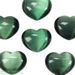 Dark Green Cat's Eye Heart