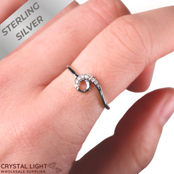 Sterling Silver Rings: Natural Diamond Loop Ring