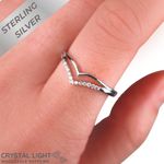 Natural Diamond Chevron Ring