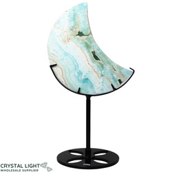 Display Pieces on Stand: Caribbean Calcite Moon on Stand