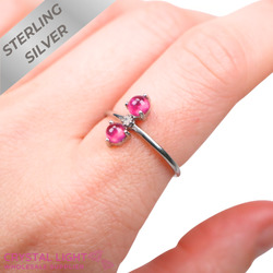 Sterling Silver Rings: Ruby & Diamond Ring