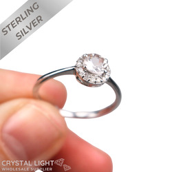 Sterling Silver Rings: Morganite & Diamond Ring